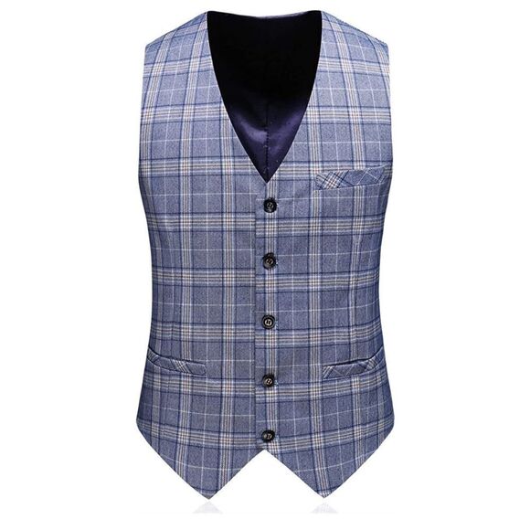 Men’s Mogu Plaid Suit Jacket and Vest Set Size 30 NWT - Picture 16 of 16